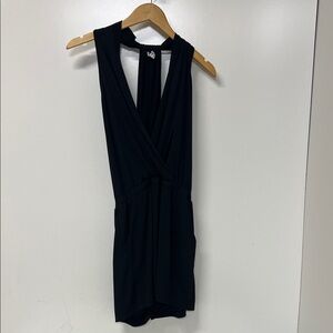 Joy Joy Black Romper, Shorts, Small, Pockets, T Back, Elastic Waist